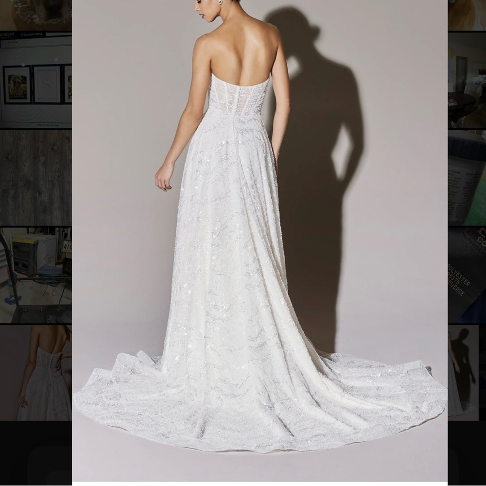Justin Alexander Signature Strapless A-Line Full Beaded 16 SEE SIZE CHART - Picture 7 of 10